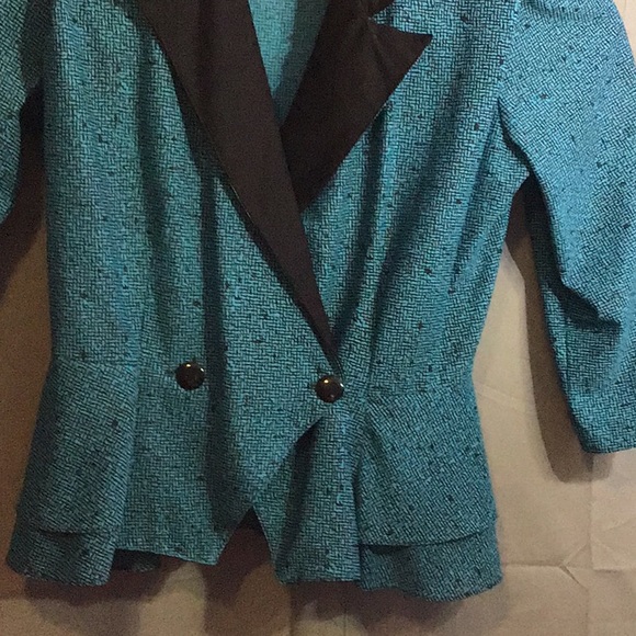 JUST DUCKY women’s top sz 10 blue and black - Picture 2 of 8